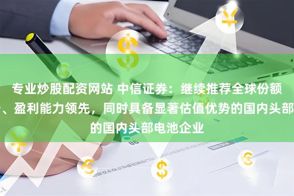 专业炒股配资网站 中信证券：继续推荐全球份额持续提升、盈利能力领先，同时具备显著估值优势的国内头部电池企业
